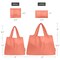 Wrapables Large & Small Foldable Tote Nylon Reusable Grocery Bags, Set of 2, Grapefruit